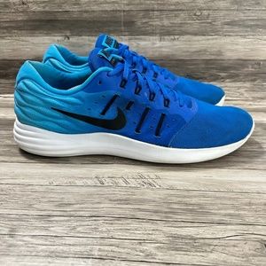 Nike Lunarstelos Running Shoes Mens Size 14 Blue Black Low Sneakers  844591-400